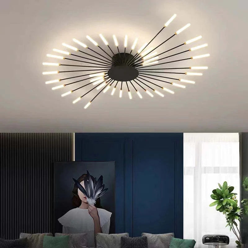 Veyron: Lampada da soffitto LED industriale in metallo – per soggiorno e camera da letto