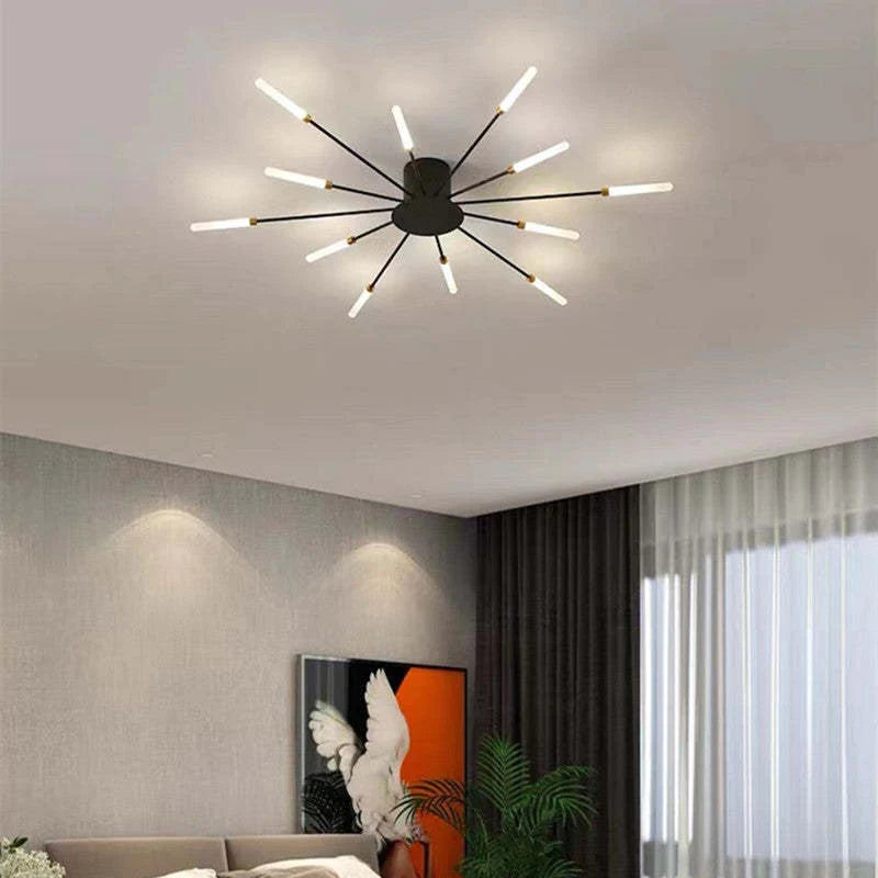 Veyron: Lampada da soffitto LED industriale in metallo – per soggiorno e camera da letto