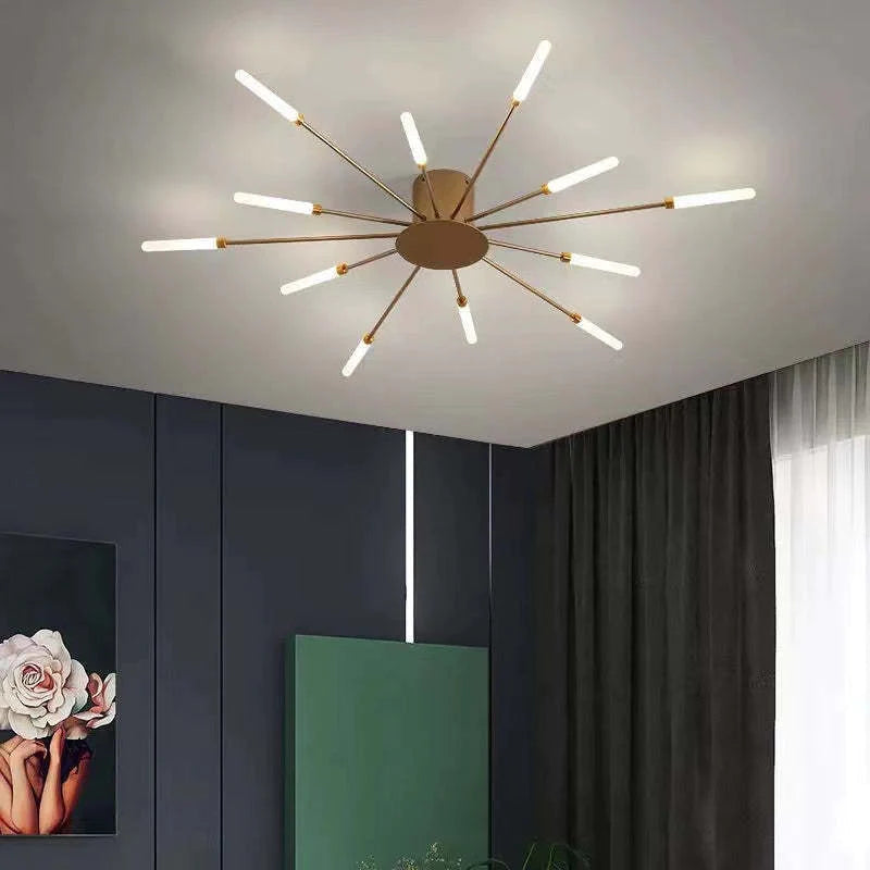 Veyron: Lampada da soffitto LED industriale in metallo – per soggiorno e camera da letto