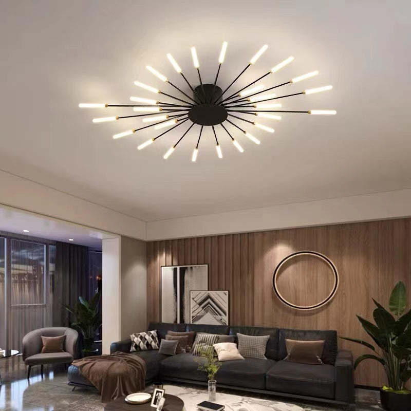 Veyron: Lampada da soffitto LED industriale in metallo – per soggiorno e camera da letto