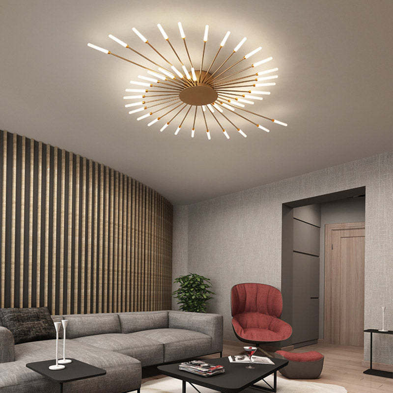 Veyron: Lampada da soffitto LED industriale in metallo – per soggiorno e camera da letto