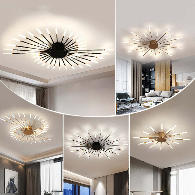 Veyron: Lampada da soffitto LED industriale in metallo – per soggiorno e camera da letto