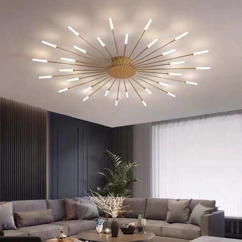 Veyron: Lampada da soffitto LED industriale in metallo – per soggiorno e camera da letto