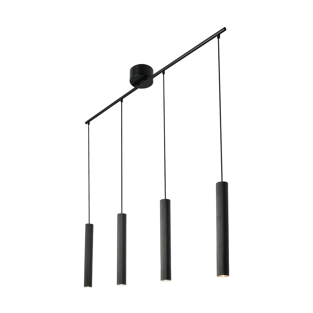 Vico 4 Luci Isola Pendant, Nero