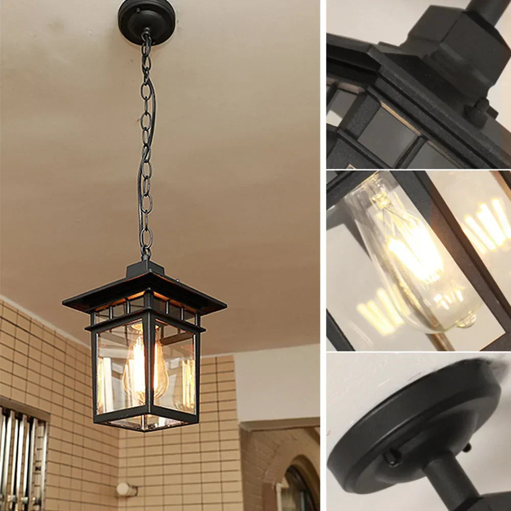 VintaLux: Lampada a sospensione da esterno regolabile in altezza – Design vintage per terrazze e balconi