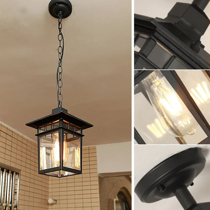 VintaLux: Lampada a sospensione da esterno regolabile in altezza – Design vintage per terrazze e balconi