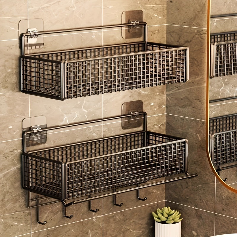 VintageHaken: Mensola da muro per bagno – mensola in ferro battuto durevole, rustica e multifunzionale con ripiano per asciugamani