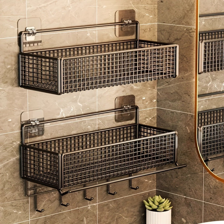 VintageHaken: Mensola da muro per bagno – mensola in ferro battuto durevole, rustica e multifunzionale con ripiano per asciugamani