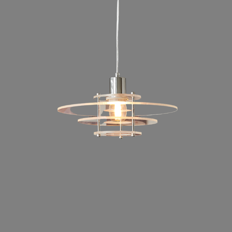Vintura: Lampada a sospensione in acrilico e ferro in forma moderna di UFO – per interni retro eleganti