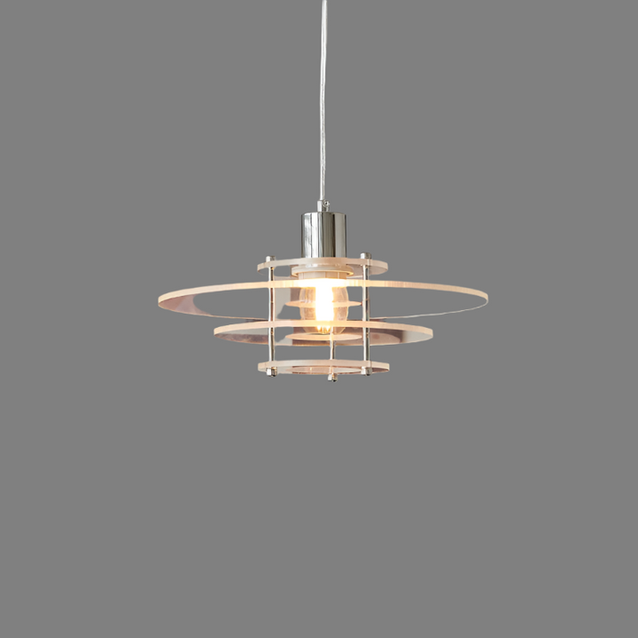 Vintura: Lampada a sospensione in acrilico e ferro in forma moderna di UFO – per interni retro eleganti