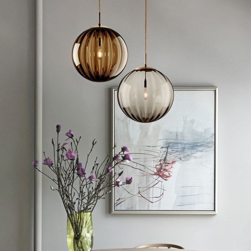 VitraCarissa: Lampada a sospensione di design in vetro sfera LED dimmerabile – per sala da pranzo e corridoio