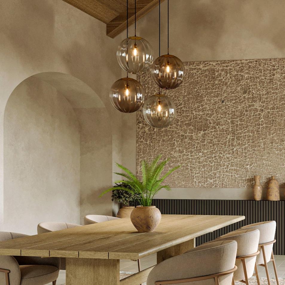 VitraCarissa: Lampada a sospensione di design in vetro sfera LED dimmerabile – per sala da pranzo e corridoio