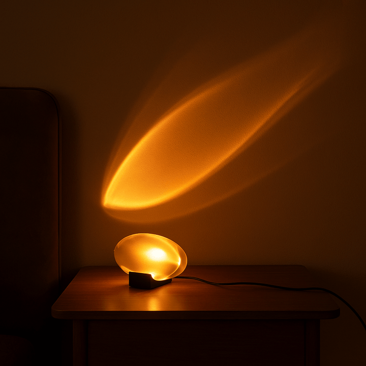 VitraEye: Lampada da tavolo in vetro trasparente LED con luminosità regolabile – per soggiorno e studio