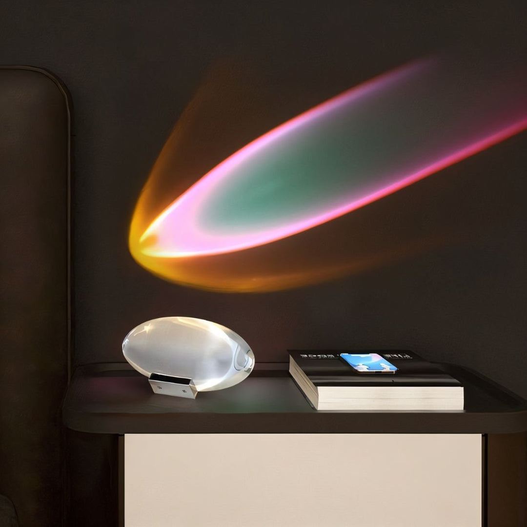 VitraEye: Lampada da tavolo in vetro trasparente LED con luminosità regolabile – per soggiorno e studio