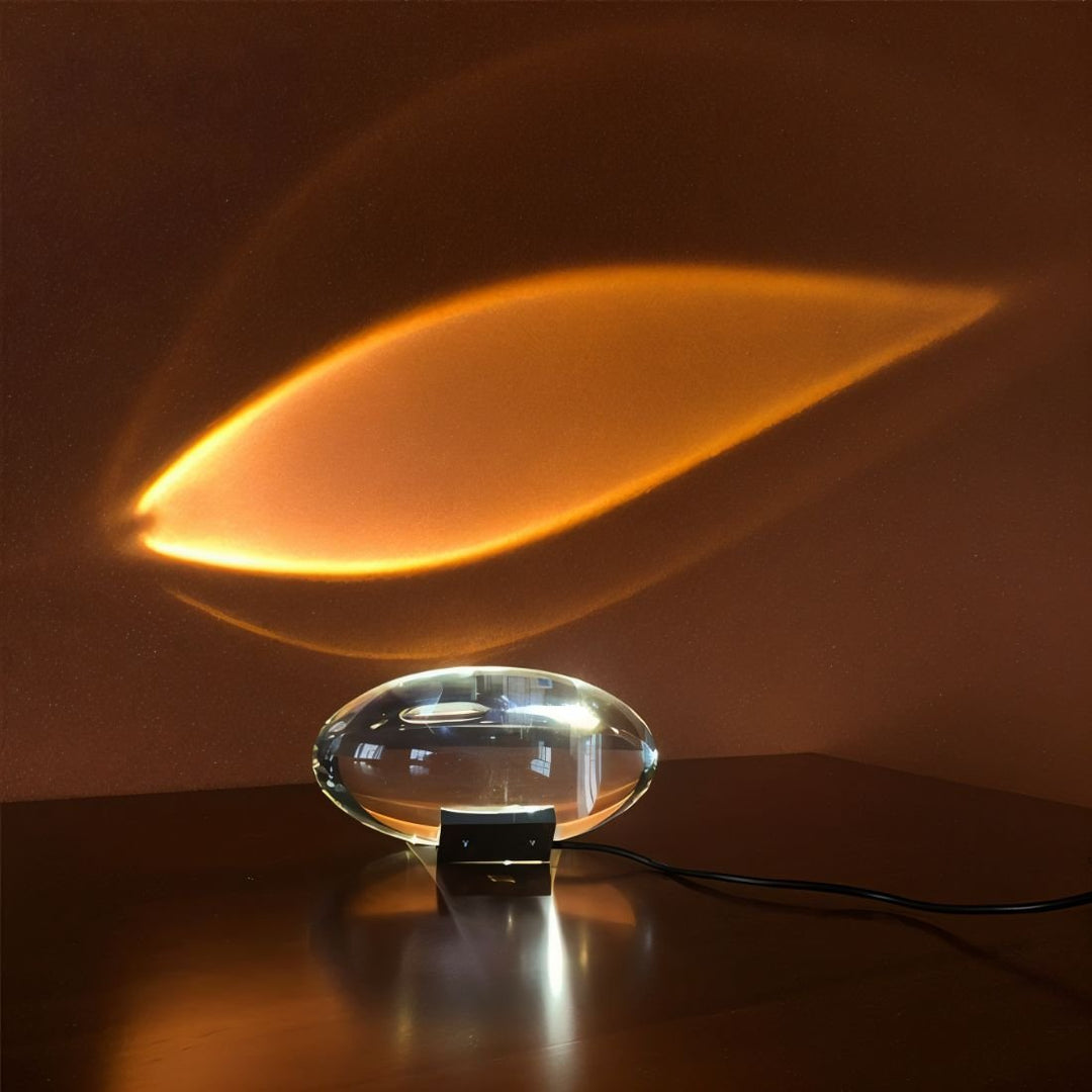 VitraEye: Lampada da tavolo in vetro trasparente LED con luminosità regolabile – per soggiorno e studio