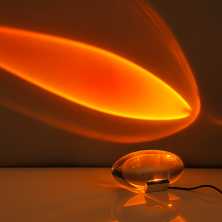 VitraEye: Lampada da tavolo in vetro trasparente LED con luminosità regolabile – per soggiorno e studio