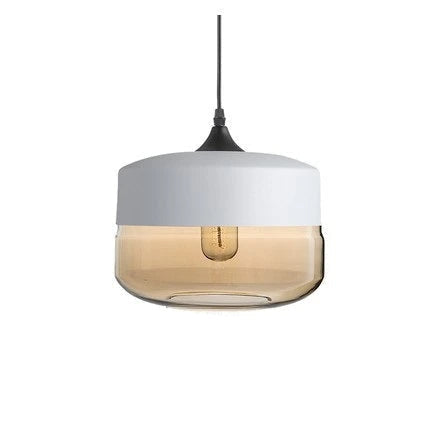 VitraGlow: Lampada a sospensione in vetro e legno – Design elegante per soggiorno e sala da pranzo