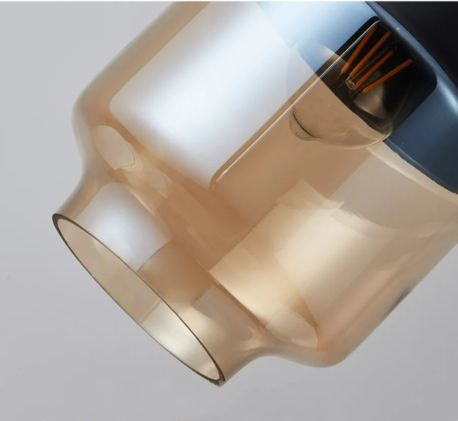 VitraGlow: Lampada a sospensione in vetro e legno – Design elegante per soggiorno e sala da pranzo