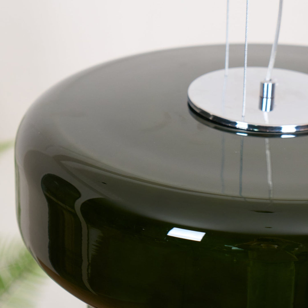 VitraGlow: Lampada a sospensione in vetro dal design moderno – Lampada a due livelli per soggiorno e sala da pranzo