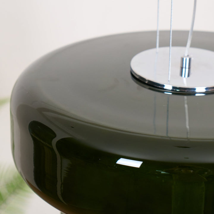 VitraGlow: Lampada a sospensione in vetro dal design moderno – Lampada a due livelli per soggiorno e sala da pranzo