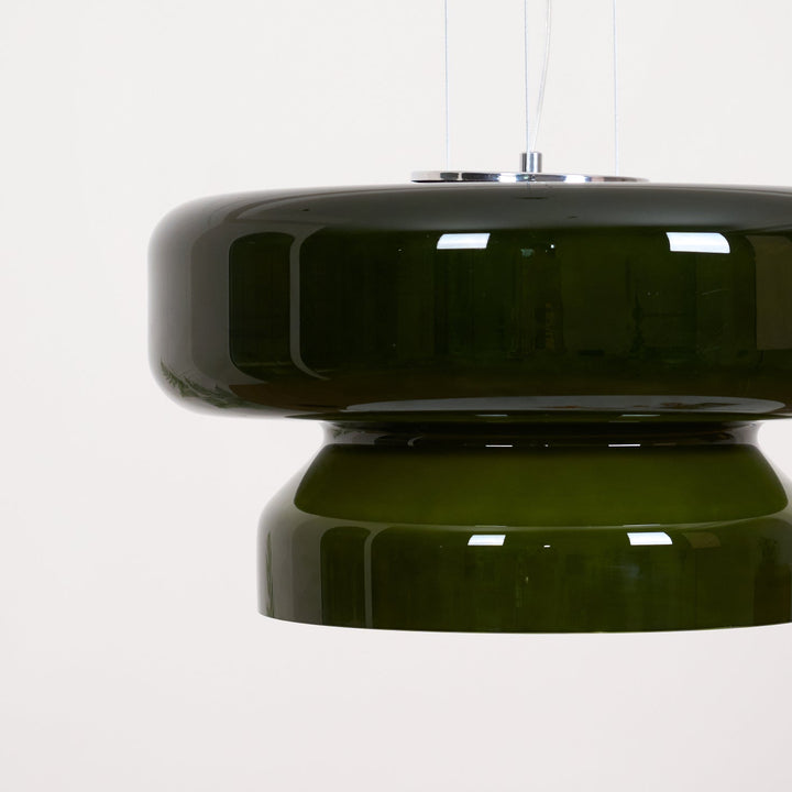 VitraGlow: Lampada a sospensione in vetro dal design moderno – Lampada a due livelli per soggiorno e sala da pranzo