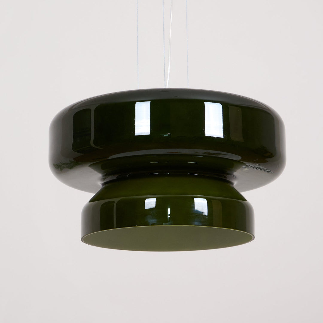 VitraGlow: Lampada a sospensione in vetro dal design moderno – Lampada a due livelli per soggiorno e sala da pranzo