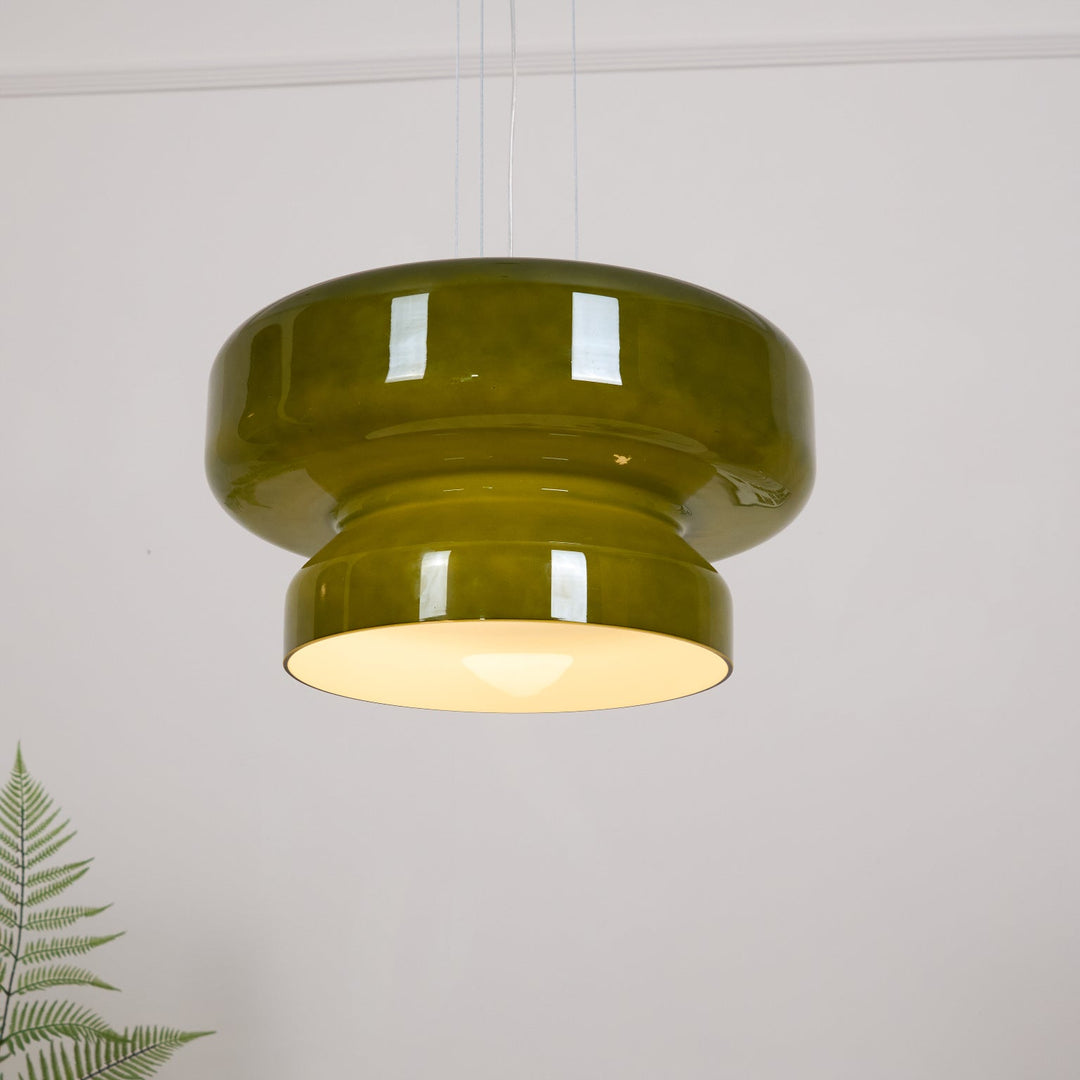 VitraGlow: Lampada a sospensione in vetro dal design moderno – Lampada a due livelli per soggiorno e sala da pranzo