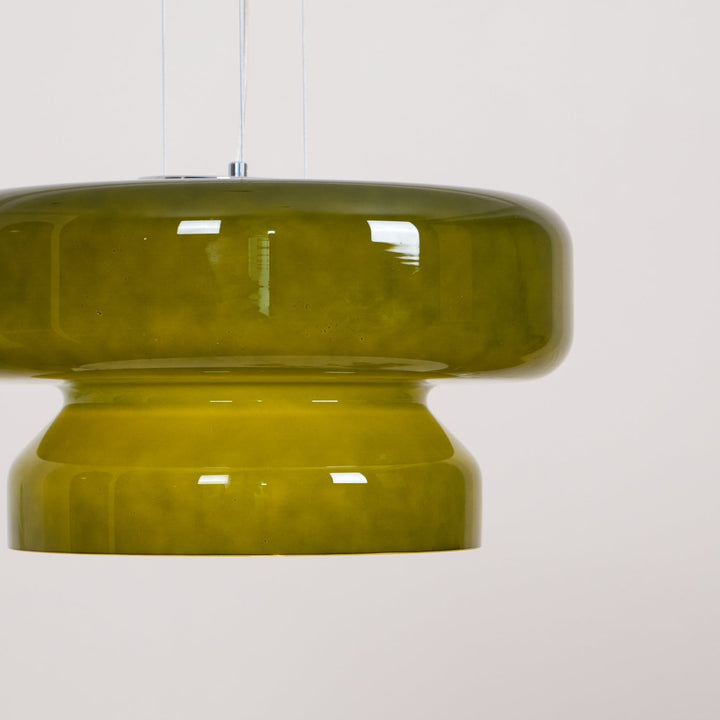 VitraGlow: Lampada a sospensione in vetro dal design moderno – Lampada a due livelli per soggiorno e sala da pranzo