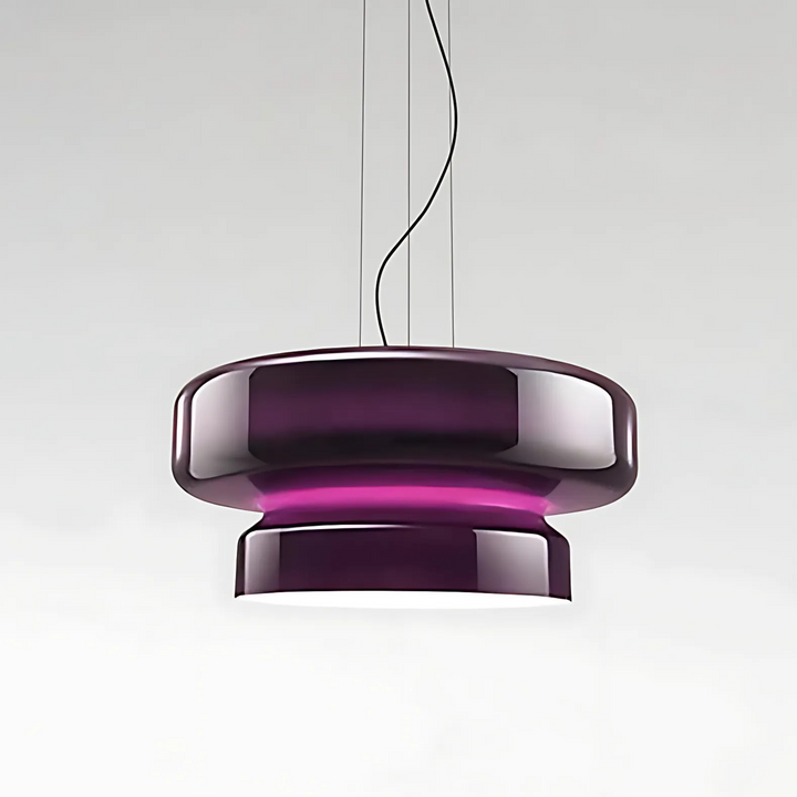 VitraGlow: Lampada a sospensione in vetro dal design moderno – Lampada a due livelli per soggiorno e sala da pranzo