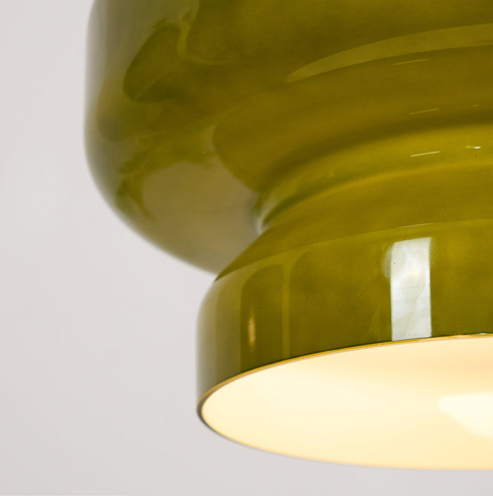 VitraGlow: Lampada a sospensione in vetro dal design moderno – Lampada a due livelli per soggiorno e sala da pranzo
