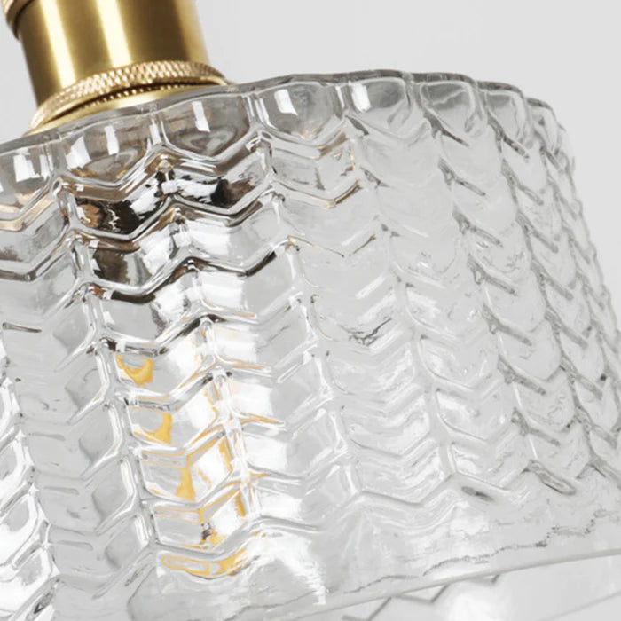 VitraLume: Lampada a sospensione in vetro vintage – Lampada a sospensione retro con dettagli in ottone