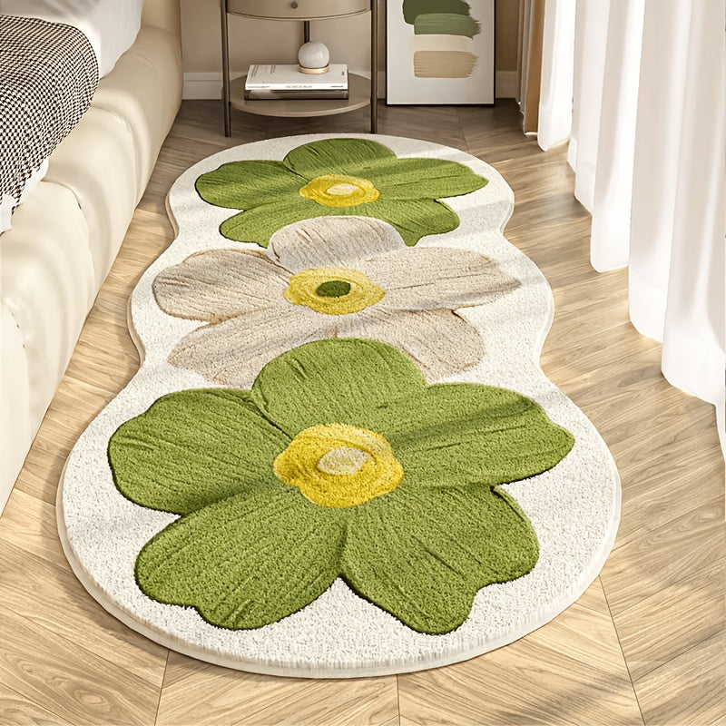 VitraNiva: Tappeto morbido antiscivolo con motivo floreale moderno – decorativo per camera da letto, corridoio e spazi piccoli