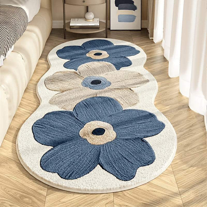 VitraNiva: Tappeto morbido antiscivolo con motivo floreale moderno – decorativo per camera da letto, corridoio e spazi piccoli