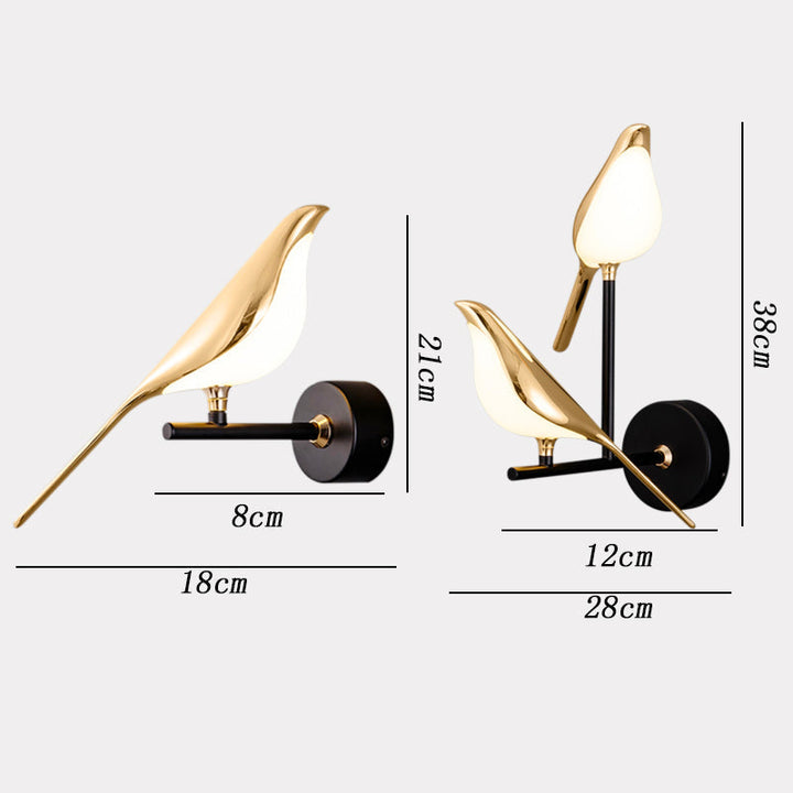 VogelLicht: Lampada da parete LED moderna a forma di uccello per interni eleganti