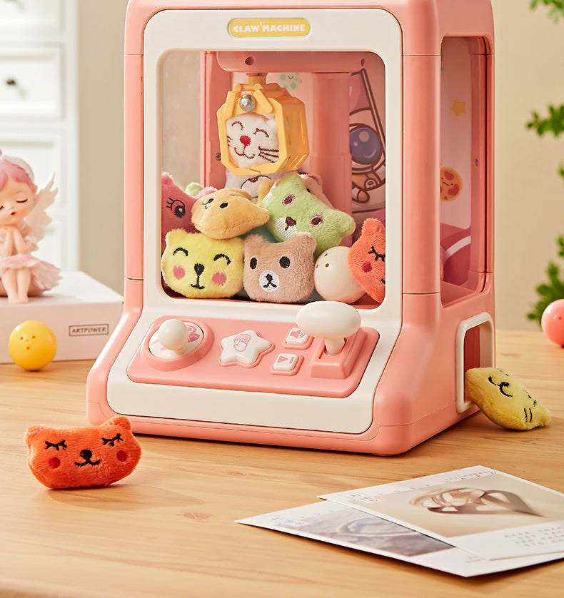 Mini Macchina di Presa Giocattolo per Bambini - Gioco di Presa di Peluche Operato da Monete con Luci e Musica