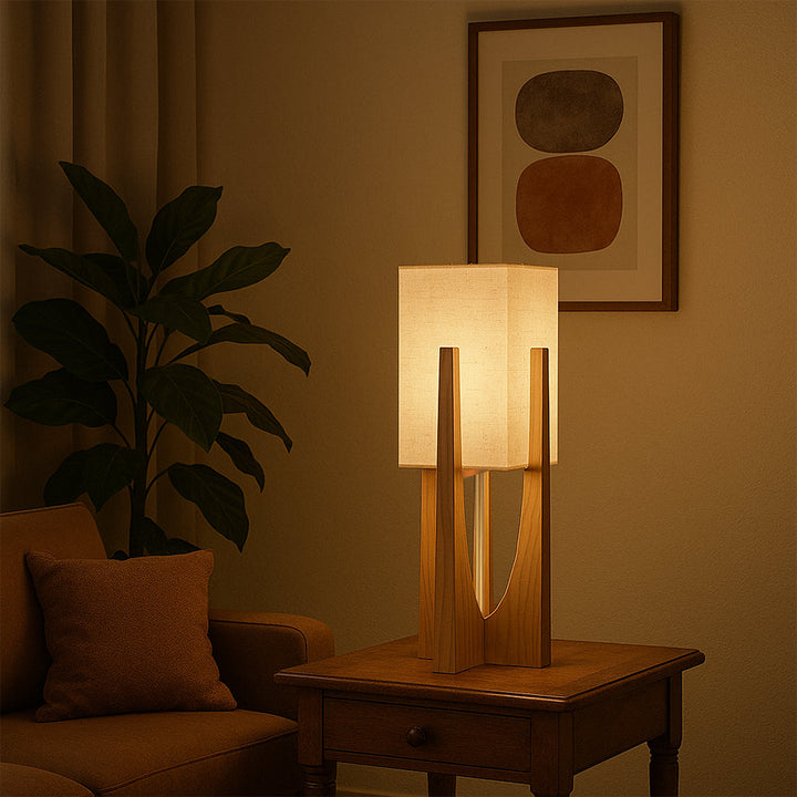 WabiLuma: Lampada da terra LED in tessuto e legno – stile e design giapponese