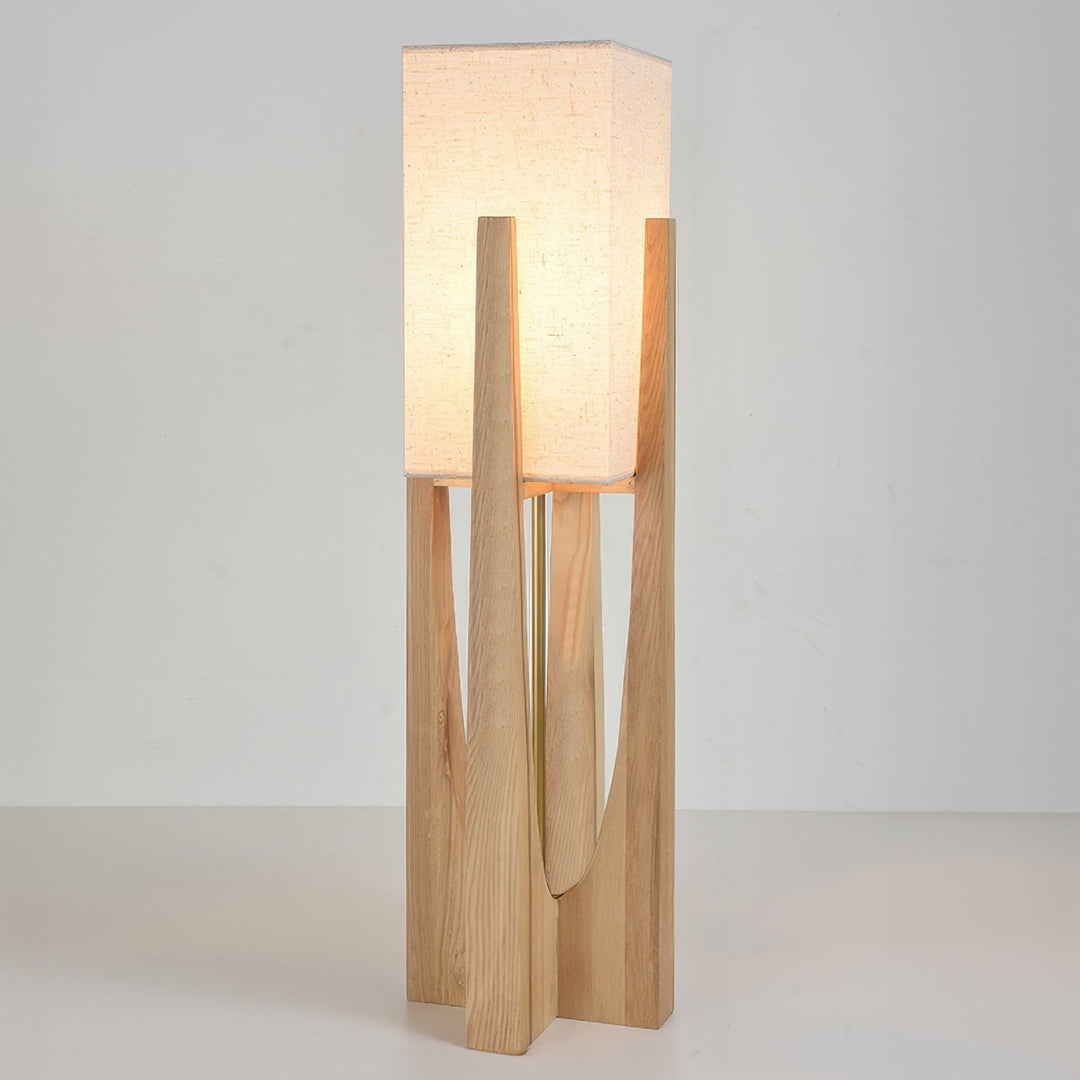 WabiLuma: Lampada da terra LED in tessuto e legno – stile e design giapponese