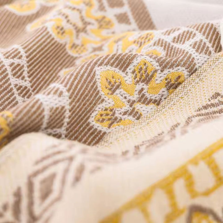 WandernBoho: Coperta in cotone elegante con motivo geometrico e look Boho – per aree living e notte