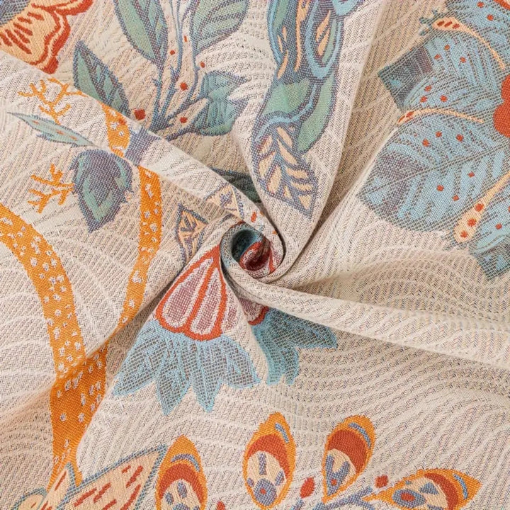 Weinblüte: Elegante coperta in cotone con design floreale reversibile e struttura traspirante – per letto e spazi abitativi moderni