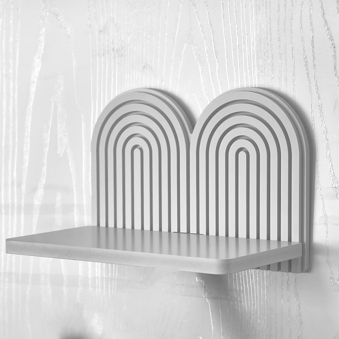 WeissBogen: Mensola da parete in legno – decorativa, sospesa e appesa nello stile Boho moderno con struttura a scanalature per soggiorno e bagno