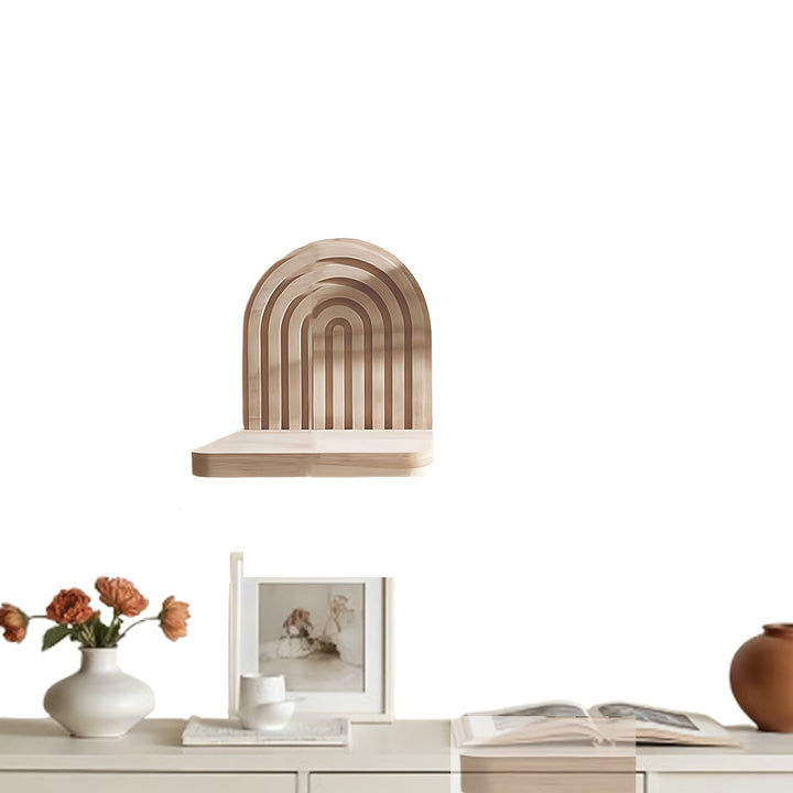 WeissBogen: Mensola da parete in legno – decorativa, sospesa e appesa nello stile Boho moderno con struttura a scanalature per soggiorno e bagno