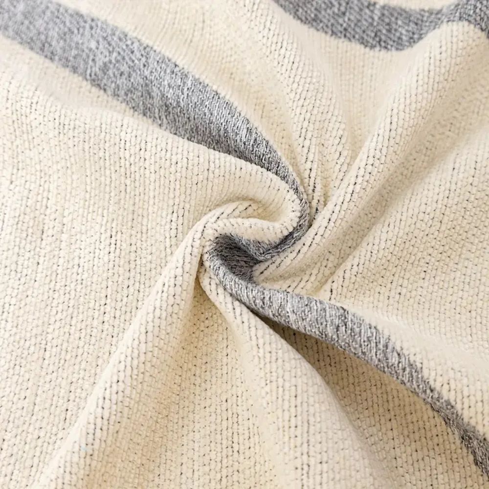 WellenTraum: Copertura per divano in chenille con motivo a onde jacquard e comfort antiscivolo – per divano e soggiorno