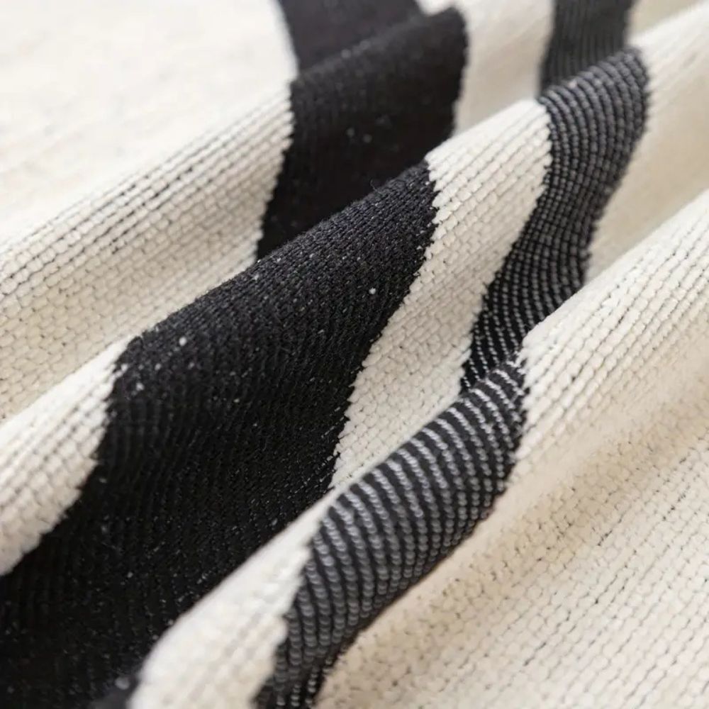 WellenTraum: Copertura per divano in chenille con motivo a onde jacquard e comfort antiscivolo – per divano e soggiorno