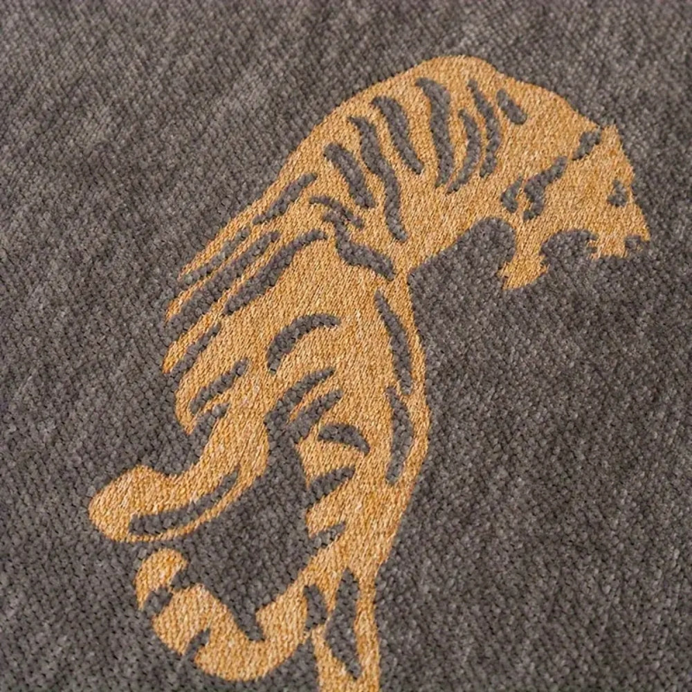 WildLuxe: Copridivano in Chenille con Motivo Tigre – Copertura Elegante per Divano per Soggiorno e Camera da Letto