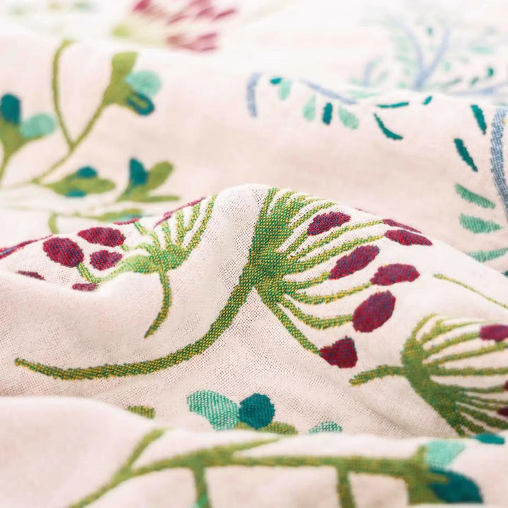 WildblumenZauber: Coperte in cotone biologico con texture soffice e look elegante – per divano e lounge