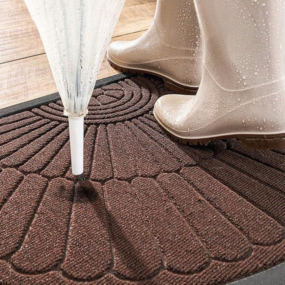 WillkommensBogen: tappetino a forma semicircolare nel design di benvenuto – antiscivolo, decorativo e robusto per porta d&