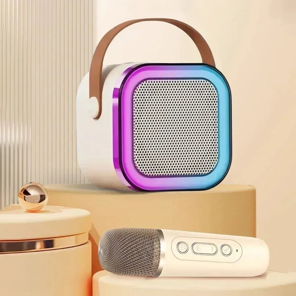 Macchina Karaoke Bluetooth Portatile con Microfoni Wireless - Regalo Divertente per Famiglie