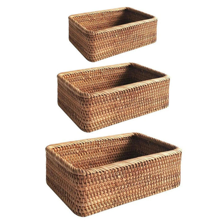 WohnAkzent: cesto rettangolare per la conservazione in stile Boho – robusto, leggero e versatile per la casa e la decorazione