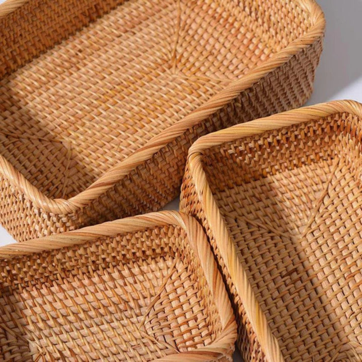 WohnAkzent: cesto rettangolare per la conservazione in stile Boho – robusto, leggero e versatile per la casa e la decorazione