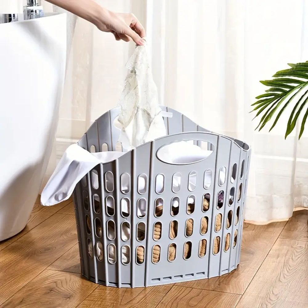 WohnTragen: Cesto di stoccaggio pieghevole – leggero, decorativo e mobile per la casa, i viaggi e gli studentati